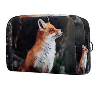 Red Baby Fox - Trousse da donna, per articoli da toeletta da viaggio, grande, pratica borsa organizer con cerniera, Multi, 18.5x7.5x13cm/7.3x3x5.1in, Beauty case