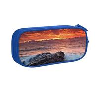 Red Beach Reef - Astuccio per matite, trucchi, gioielli, portatile, da viaggio, nero, Blu, Taglia unica, Astuccio portamatite