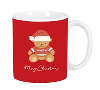 RED BEAR HAPPY HOLIDAYS - Tazza grande in ceramica, resistente, leggera, durevole, di alta qualità, 350 ml, 8x9,5 cm