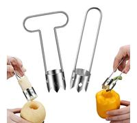Red Bell Pepper Seed Corer, Multifunctional Fruit and Vegetable Core Remover, Practical Kitchen Gadget for Core and Seed Removal for Bell Pepper, Pear, Easy to Clean (A+B#)