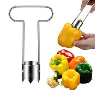 Red Bell Pepper Seed Corer, strumento multifunzione da cucina per peperoni, pomodori, pere e verdure a forma di T