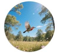 Red-bellied Woodpecker 1000 Pezzi Puzzle Circolare Difficoltà Equilibrata Per Tutte Le Generazioni Rafforzamento Logico Bird Decorazione Tavolino Da Caffè Appeso A Parete 1000pcs (67.5x67.5cm)
