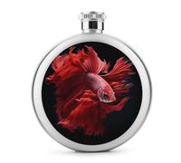 Red Betta Siamese Fighting Fish Flask per liquore bottiglia di vino portatile carino in acciaio inox fondine fiaschette