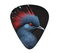 Red Bird Head - Set di 12 plettri per chitarra, sottili, medi e spessi, adatti per chitarra, basso, chitarra elettrica e ukulele