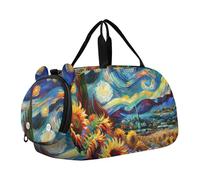 Red Birds Flower Boys Carry on Duffel Borse da viaggio per bambini Borse da viaggio per ragazze Borsa da viaggio per bambini, Girasole Notte Stellata, classico