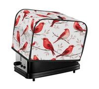 Red Birds On Branches - Copertura antipolvere a 4 fette per macchina del pane, piccolo elettrodomestico da cucina