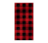 Red Black Buffalo Check Plaid Copertura Porta Banner Benvenuto Ingresso Cartello Festone Feste Decorazioni Feste 178 x 89 cm