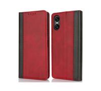 (Red Black, Multicolor) For Sony Xperia 10 VI Case Calf Texture 3 Card Slots Color Splicing Leather Phone Cover - Rose Gold+