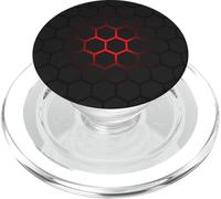 Red Black Phone Grip for Back of Phone Pop Up Holder Hexagon PopSockets PopGrip per MagSafe