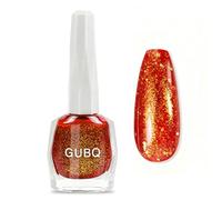 Red Blitz Nail Polish - Smalto ad asciugatura rapida a lunga durata, rosso con glitter oro, regolare, non tossico, lampada UV per donne, fai da te, asciugatura rapida (rosso francese, 12 ml)