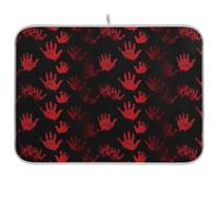 Red Bloody Hand Prints tappetino per asciugare i piatti da cucina accessori per scolapiatti opaco opaco tappetino per asciugare i piatti 18 x 24 cm