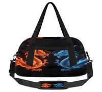 Red Blue Fire Dragon - Borsone da viaggio per bambini, piccolo, leggero, per ragazzi e ragazze, borsa da viaggio per il weekend, borsa da palestra per scuola, sport e pigiama party