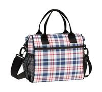 Red Blue Lines Semplice Grande Lunch Box Borse con Tracolla Borsa Pranzo per Gli Uomini Lavoro per la Scuola lonchera para Hombre de Trabajo