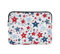Red Blue Star Puffy Notebook Sleeve | Custodia per computer portatile: poliestere imbottito, fodera antigraffio, stampa su tutta la superficie, dimensioni medie