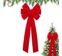 Red Bow Christmas Tree Topper - Large Holiday Party Display for Wreath