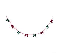 Red Bow Garland 200cm per velvet Christmas Tree Decor Red Bow | Plush per velvet Fabric, Pre-assembled Ready-to-hang, Festive Tree And Party Decor, per durable 2m Length