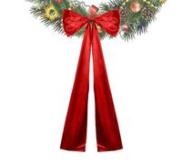Red Bows - Christmas Velvet Bows, Large Ribbon Topper, Velvet Bow For Christmas Tree, Large Velvets Tree Bow Ornaments Decoration For Kitchen Outdoor Farmhouse Wall Indoor Crafts Women Men