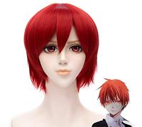 Red Breve Diritto BangsTail Anti Warping Parrucca 30 Cm Assassinio Aula Akabane Karma Cosplay Parrucca (Singola)