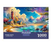Red Brick Lighthouse by The Sea Puzzle Da 1000 Pezzi Coastal Lighthouse Giocattolo Educativo Per Bambini Dai 12 Anni in Su E Adulti 70x50cm/1000pcs