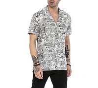 RED BRIDGE Camicia Casual da Uomo a Manica Corta Tessuto Leggero Bianco M