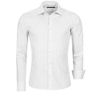 RED BRIDGE Camicia da Uomo a Manica Lunga Facile da Stirare Elegante Casual in Cotone Elasticizzata