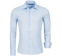 RED BRIDGE Camicia da Uomo a Manica Lunga Facile da Stirare Elegante Casual in Cotone Elasticizzata