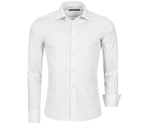 RED BRIDGE Camicia da Uomo a Manica Lunga Facile da Stirare Elegante Casual in Cotone Elasticizzata