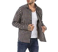 RED BRIDGE Camicia da Uomo a Manica Lunga in Cotone a Quadri Casual
