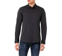 Red Bridge Camicia da uomo Basic Modern Fit a maniche lunghe con bottoni nascosti, Nero , M
