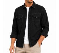 Red Bridge, Camicia da Uomo in Denim, Camicia Casual, Denim Premium con Tasca sul Petto, Nero, S