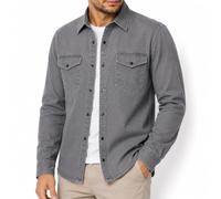 Red Bridge Camicia in jeans da uomo, casual, con tasca sul petto, grigio, L