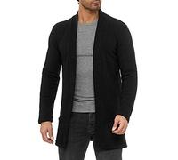 RED BRIDGE Cardigan da Uomo a Taglio Dritto e Lungo Nero