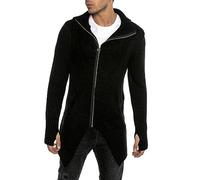 RED BRIDGE Cardigan da Uomo Giacca Lunga con Cappuccio Cappotto in Cotone