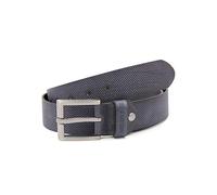 RED BRIDGE Cintura in vera pelle a strisce a nido d'ape per uomo Blu scuro