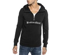 RED BRIDGE Felpa con Cappuccio da Uomo Maglia Cotone Nero XL