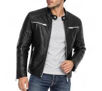 RED BRIDGE Giacca da Uomo in pelle sintetica ecopelle Giubbino mezza stagione stile biker Nero XXL
