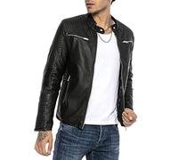 RED BRIDGE Giacca da Uomo in pelle sintetica ecopelle Giubbino mezza stagione stile biker Nero S