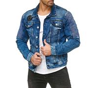RED BRIDGE Giacca di jeans da uomo elegante denim motociclista da uomo blu