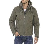 RED BRIDGE Giacca invernale da uomo Giubbotto da mezza stagione con cappuccio Giubbino trapuntato in cotone Verde 5XL