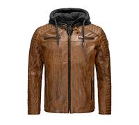 RED BRIDGE Giubbotto in pelle sintetica da uomo con cappuccio Giacca in similpelle Marrone M