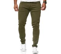 RED BRIDGE Jeans Uomo Slim Fit Pantaloni Cotone Vasta Gamma di Colori Casual Stretch Verde W28 L30