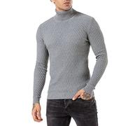 RED BRIDGE Maglia a Collo Alto da Uomo Dolcevita Maglione Grigio XL