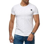 RED BRIDGE Maglietta Uomo Manica Corta Basic Girocollo in Cotone a Manica Corta Bianco