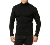 RED BRIDGE - Maglione soave da Uomo con Collo Alto di Base per Uomo Nero