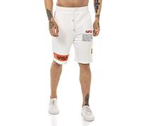 RED BRIDGE NASA Pantaloni Corti da Uomo, Bermuda Corti con Logo U.S. Flag Logo Avorio S
