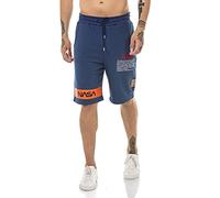 RED BRIDGE NASA Pantaloni Corti da Uomo, Bermuda Corti con Logo U.S. Flag Logo Azzurro S