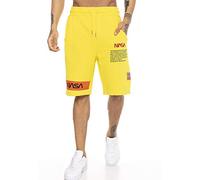 RED BRIDGE NASA Pantaloni Corti da Uomo, Bermuda Corti con Logo U.S. Flag Logo Giallo S