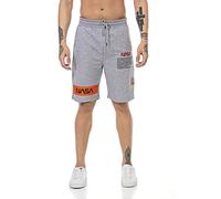 RED BRIDGE NASA Pantaloni Corti da Uomo, Bermuda Corti con Logo U.S. Flag Logo Grigio XL
