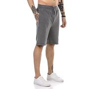 RED BRIDGE Pantaloncini da Uomo Joggers Pantalone Corto da Tuta Grigio Scuro L