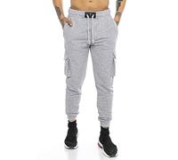 RED BRIDGE Pantalone da Tuta Joggers Sweat-Pants Stile Cargo Premium Silver Skull Grigio XL